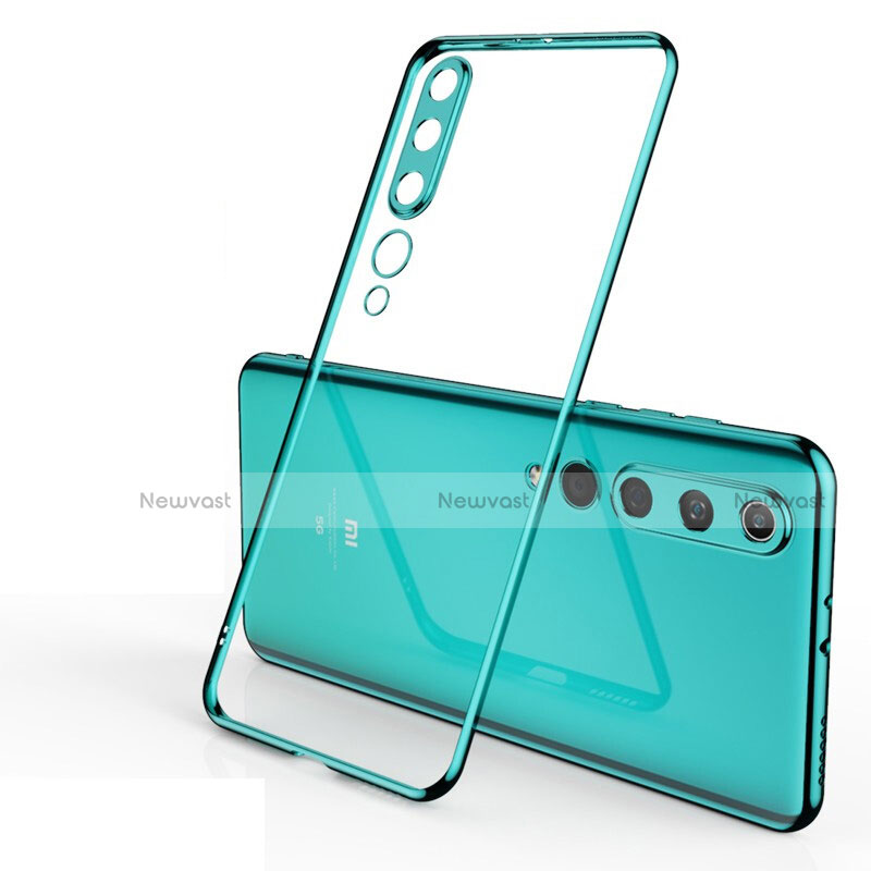 Ultra-thin Transparent TPU Soft Case Cover H06 for Xiaomi Mi 10 Green