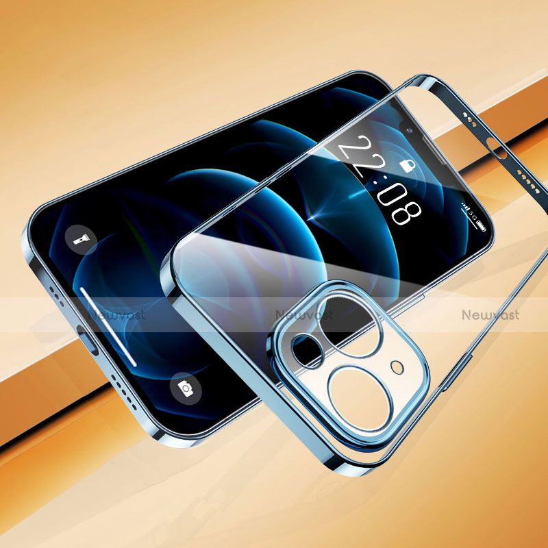 Ultra-thin Transparent TPU Soft Case Cover H07 for Apple iPhone 13 Mini Blue