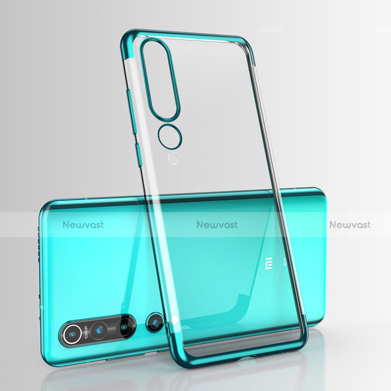Ultra-thin Transparent TPU Soft Case Cover H07 for Xiaomi Mi 10 Green