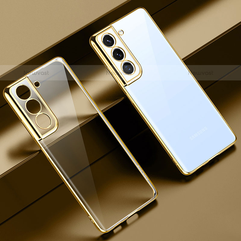 Ultra-thin Transparent TPU Soft Case Cover H08 for Samsung Galaxy S22 5G Gold