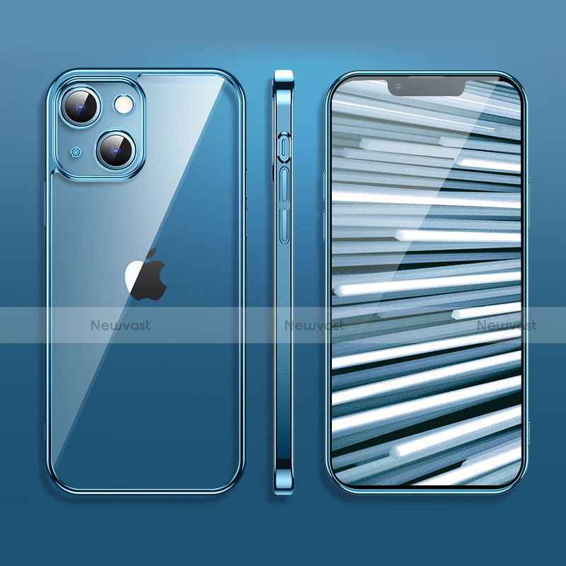 Ultra-thin Transparent TPU Soft Case Cover H09 for Apple iPhone 13 Mini Blue