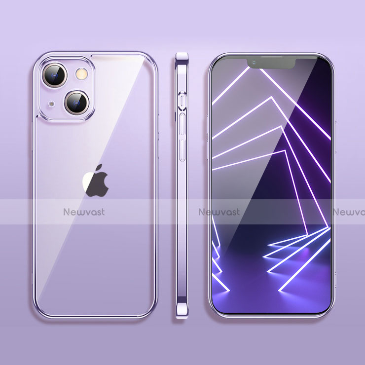 Ultra-thin Transparent TPU Soft Case Cover H09 for Apple iPhone 13 Purple