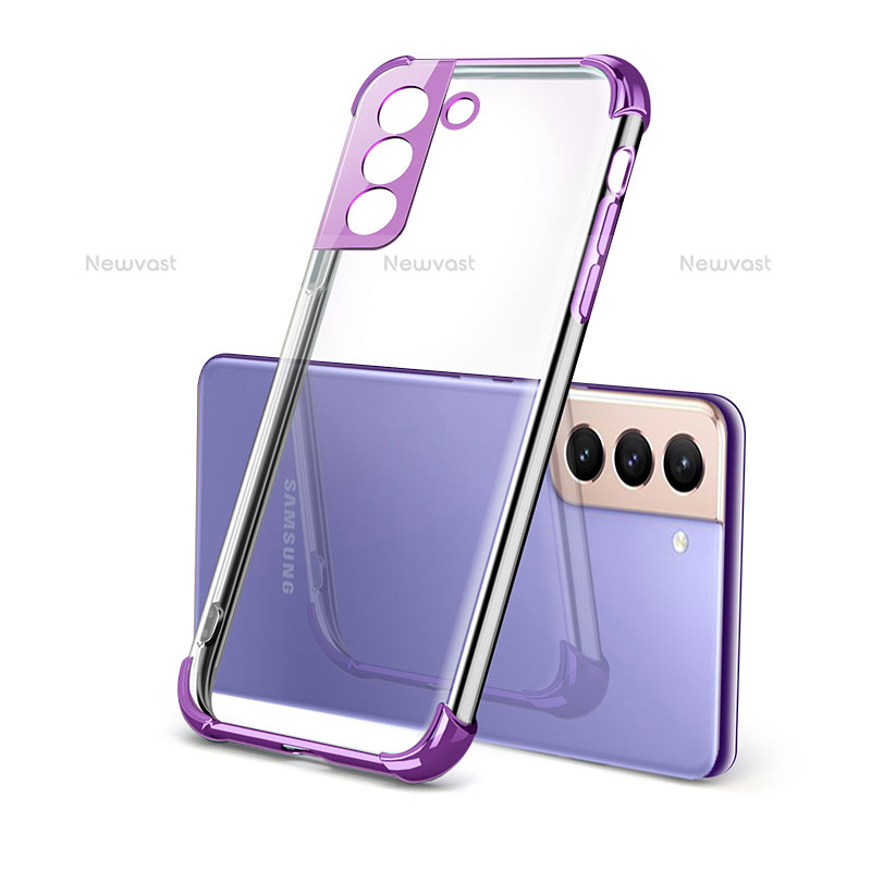 Ultra-thin Transparent TPU Soft Case Cover H09 for Samsung Galaxy S22 5G Purple