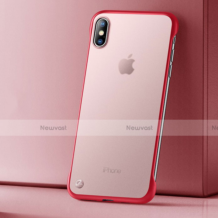 Ultra-thin Transparent TPU Soft Case Cover HT01 for Apple iPhone X Red