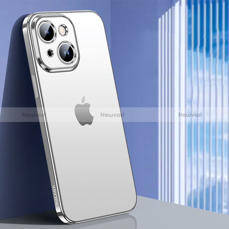 Ultra-thin Transparent TPU Soft Case Cover LD1 for Apple iPhone 14 Plus Silver
