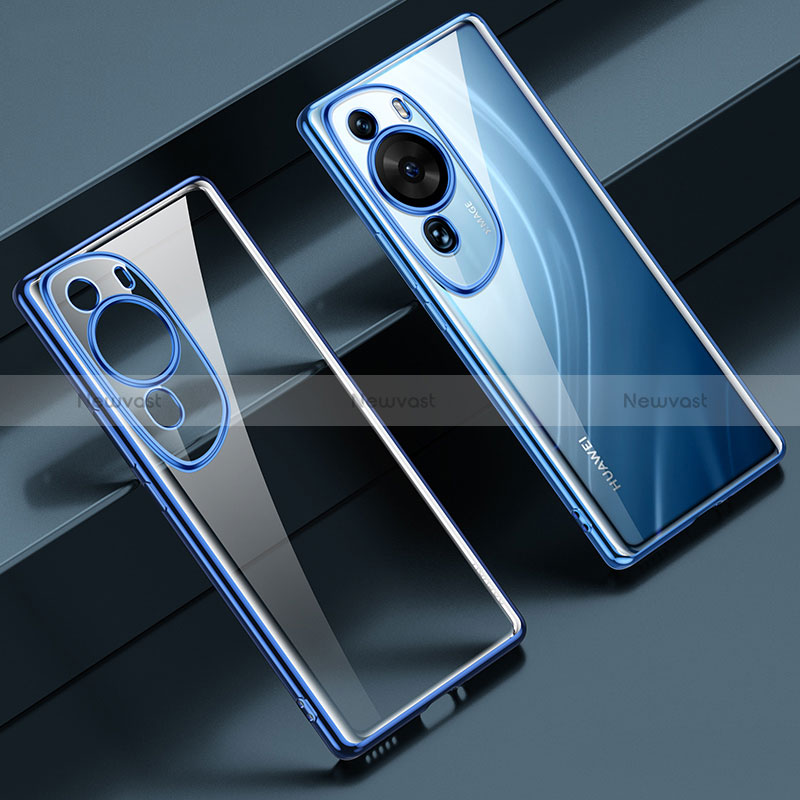 Ultra-thin Transparent TPU Soft Case Cover LD1 for Huawei P60 Art Blue