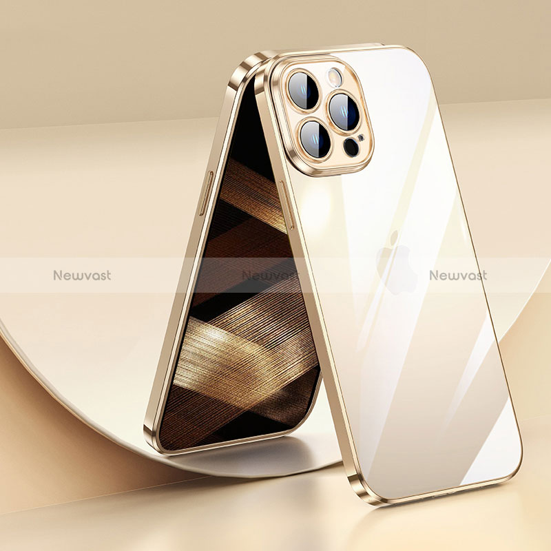 Ultra-thin Transparent TPU Soft Case Cover LD2 for Apple iPhone 14 Pro Max Gold