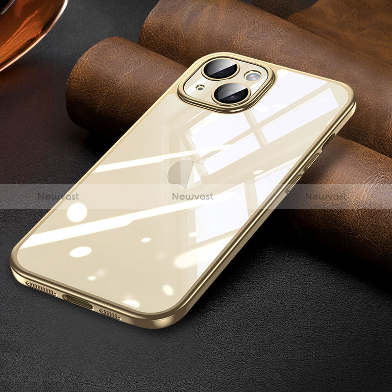 Ultra-thin Transparent TPU Soft Case Cover LD7 for Apple iPhone 14 Gold