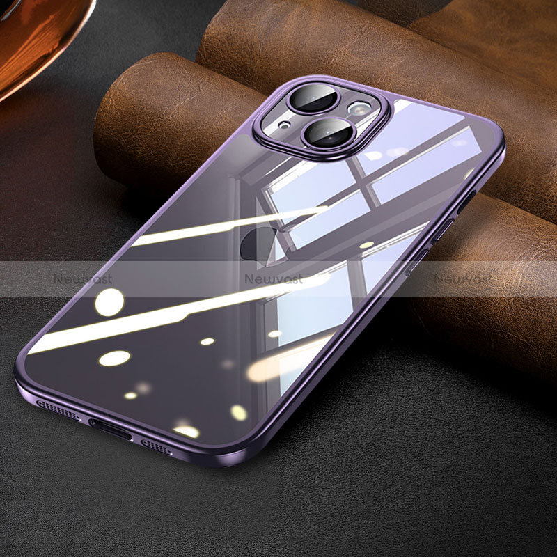 Ultra-thin Transparent TPU Soft Case Cover LD7 for Apple iPhone 14 Plus Purple