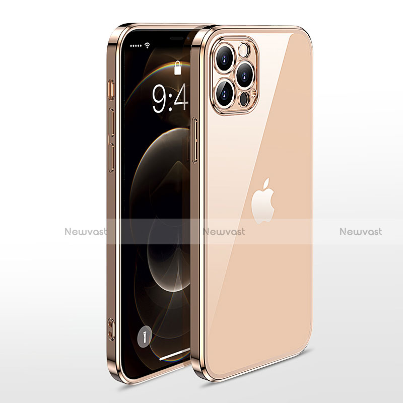 Ultra-thin Transparent TPU Soft Case Cover N01 for Apple iPhone 12 Pro Gold