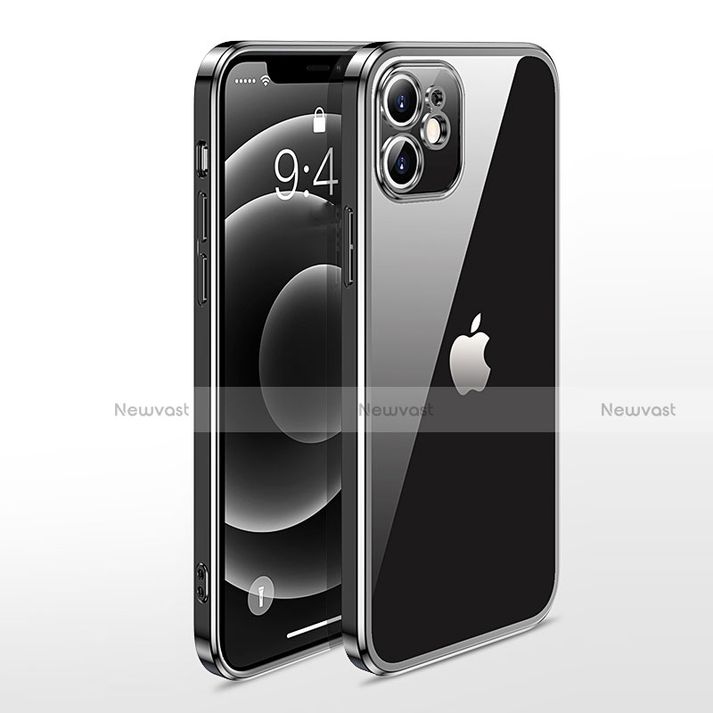 Ultra-thin Transparent TPU Soft Case Cover N04 for Apple iPhone 12 Black