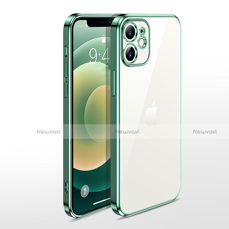Ultra-thin Transparent TPU Soft Case Cover N04 for Apple iPhone 12 Green