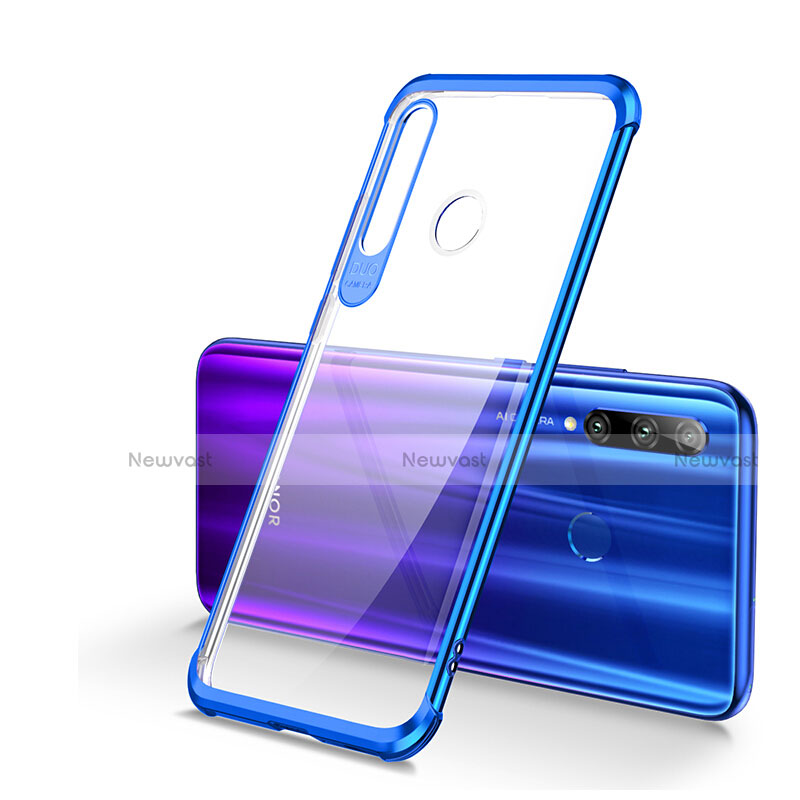 Ultra-thin Transparent TPU Soft Case Cover S01 for Huawei Honor 20i Blue