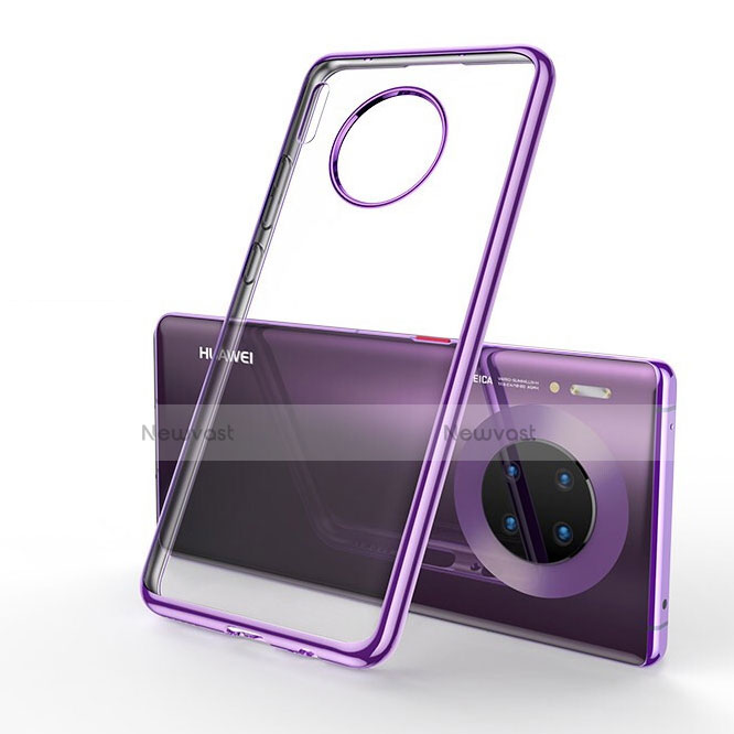 Ultra-thin Transparent TPU Soft Case Cover S01 for Huawei Mate 30E Pro 5G Purple