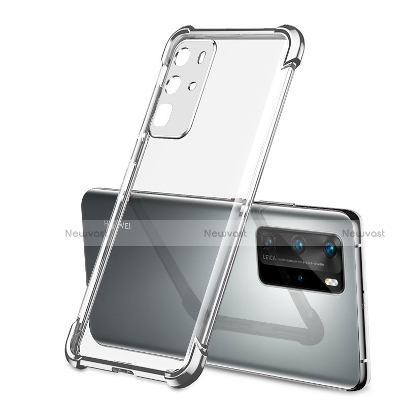 Ultra-thin Transparent TPU Soft Case Cover S01 for Huawei P40 Pro Silver