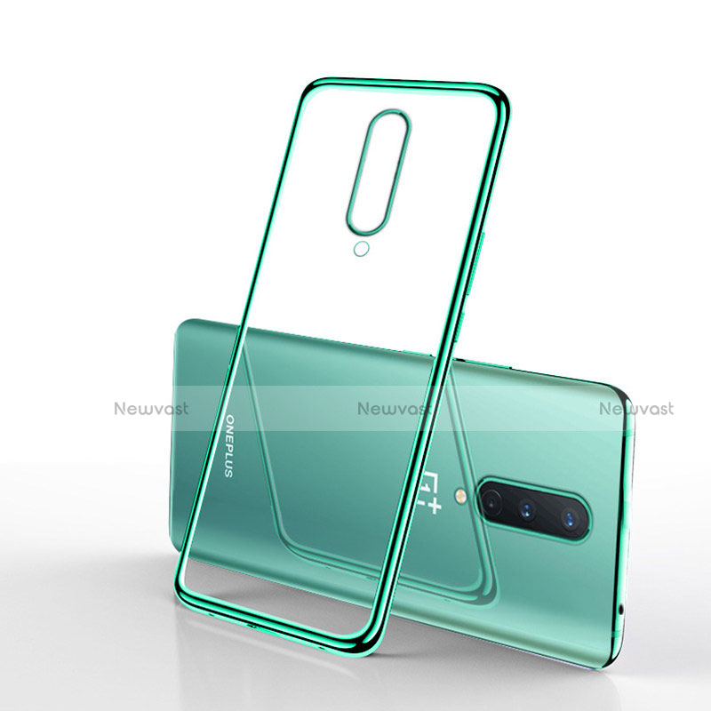 Ultra-thin Transparent TPU Soft Case Cover S01 for OnePlus 8 Green
