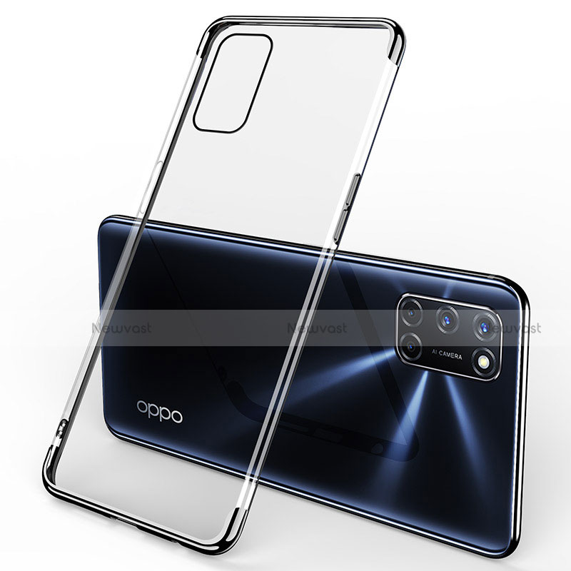 Ultra-thin Transparent TPU Soft Case Cover S01 for Oppo A52 Black
