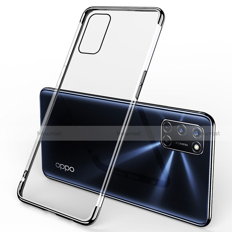 Ultra-thin Transparent TPU Soft Case Cover S01 for Oppo A92 Black