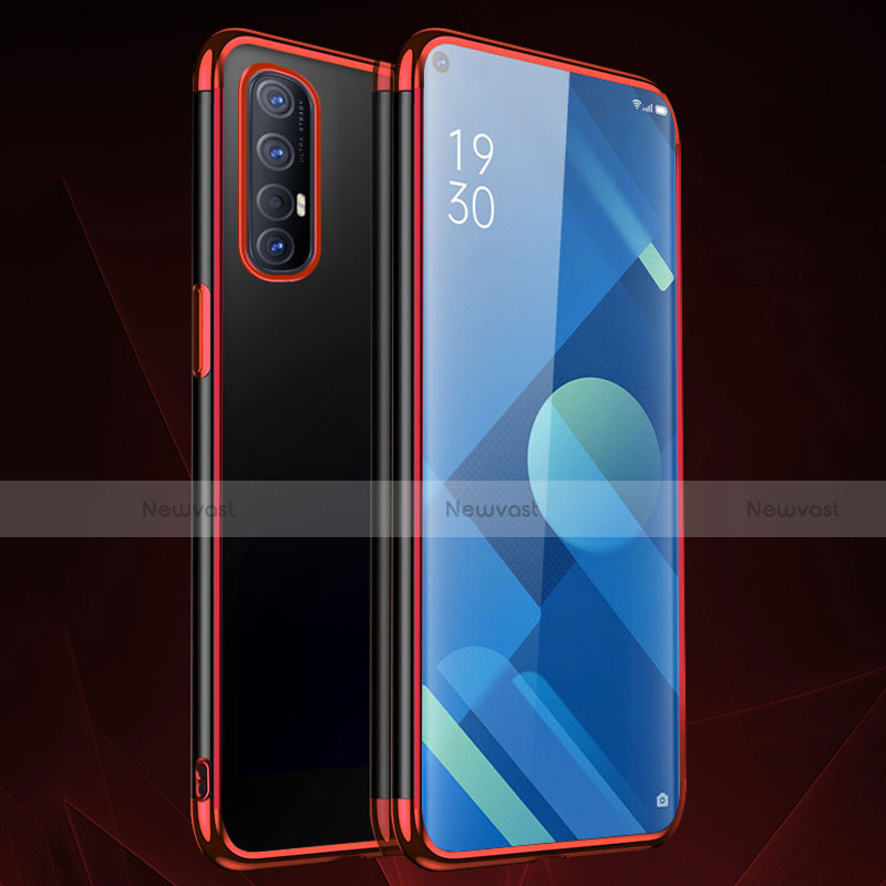 Ultra-thin Transparent TPU Soft Case Cover S01 for Oppo Find X2 Neo Red