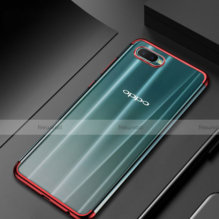 Ultra-thin Transparent TPU Soft Case Cover S01 for Oppo R15X Red