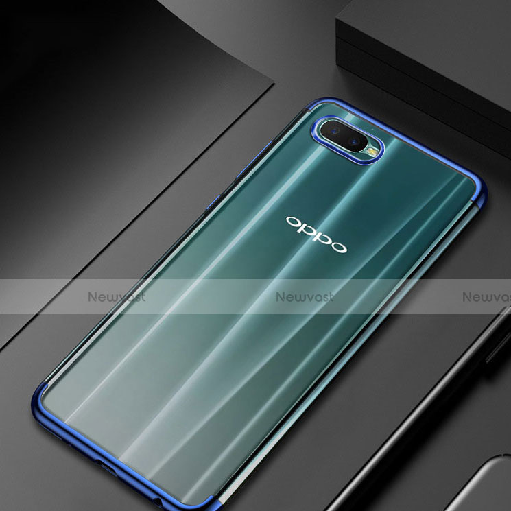Ultra-thin Transparent TPU Soft Case Cover S01 for Oppo R17 Neo Blue