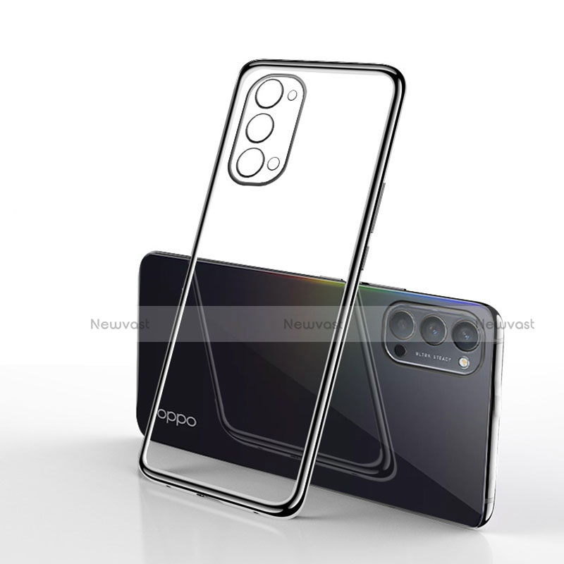 Ultra-thin Transparent TPU Soft Case Cover S01 for Oppo Reno4 5G Black