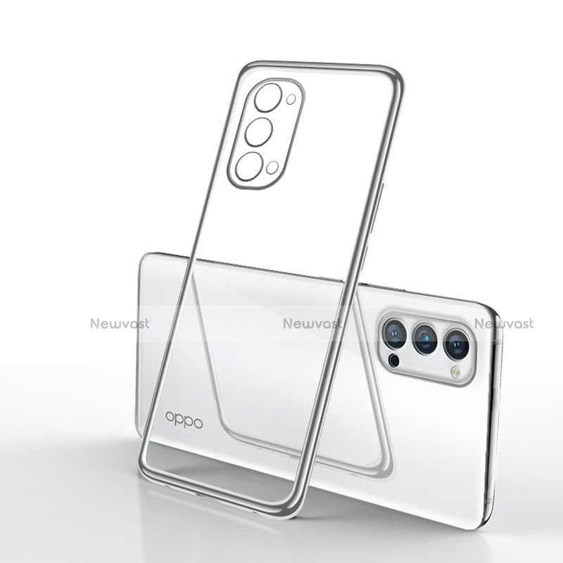 Ultra-thin Transparent TPU Soft Case Cover S01 for Oppo Reno4 Pro 5G Silver