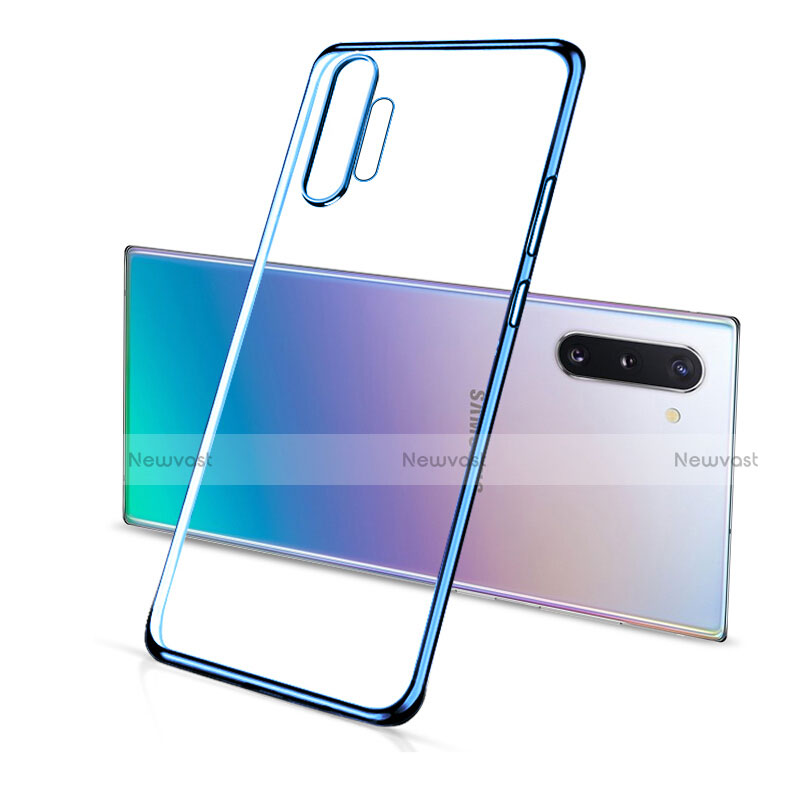 Ultra-thin Transparent TPU Soft Case Cover S01 for Samsung Galaxy Note 10 Plus 5G Blue