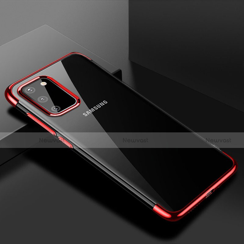 Ultra-thin Transparent TPU Soft Case Cover S01 for Samsung Galaxy S20 5G Red