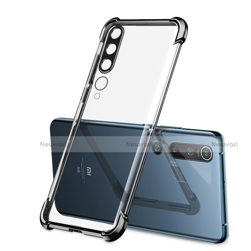 Ultra-thin Transparent TPU Soft Case Cover S01 for Xiaomi Mi 10 Black