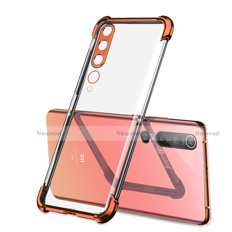 Ultra-thin Transparent TPU Soft Case Cover S01 for Xiaomi Mi 10 Orange