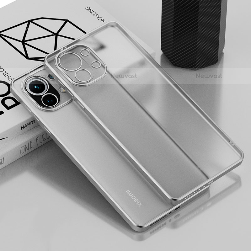 Ultra-thin Transparent TPU Soft Case Cover S01 for Xiaomi Mi 11 Lite 5G Silver