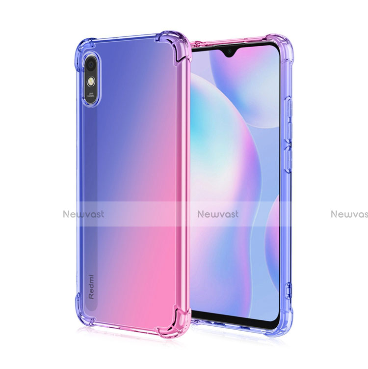 Ultra-thin Transparent TPU Soft Case Cover S01 for Xiaomi Redmi 9AT Blue