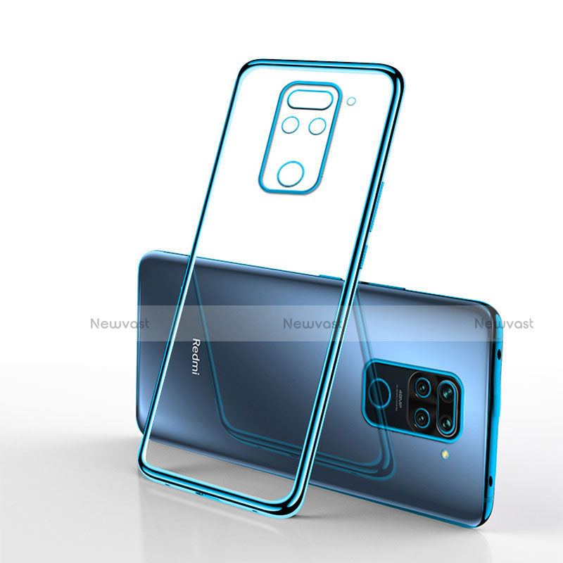Ultra-thin Transparent TPU Soft Case Cover S01 for Xiaomi Redmi Note 9 Blue