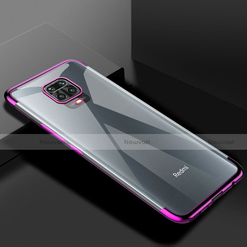 Ultra-thin Transparent TPU Soft Case Cover S01 for Xiaomi Redmi Note 9 Pro Purple