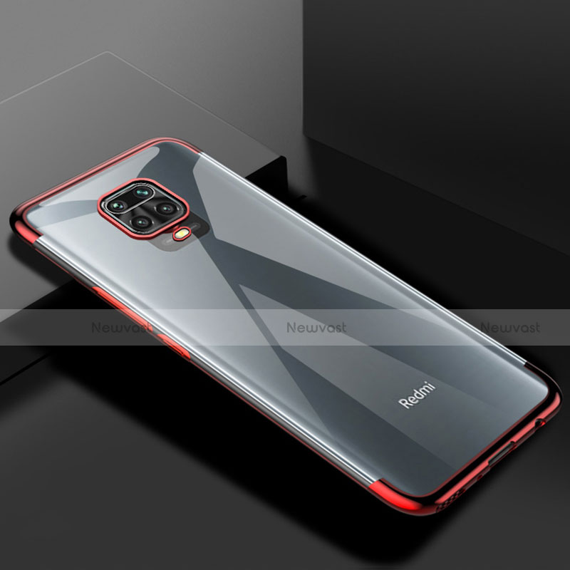 Ultra-thin Transparent TPU Soft Case Cover S01 for Xiaomi Redmi Note 9 Pro Red