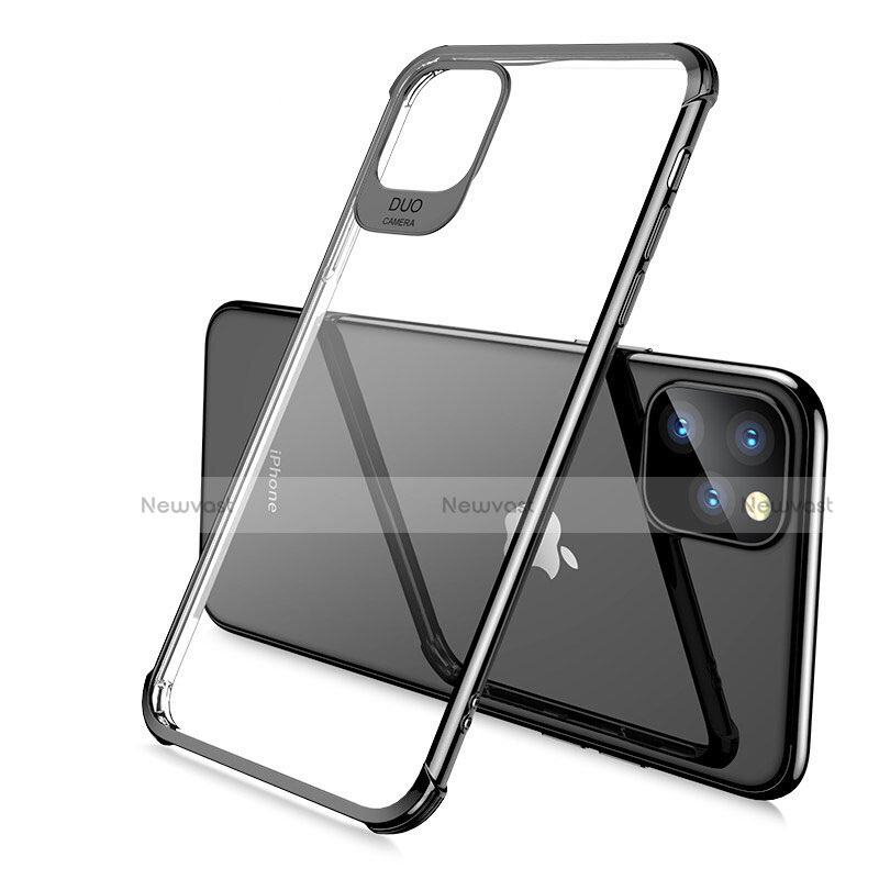 Ultra-thin Transparent TPU Soft Case Cover S02 for Apple iPhone 11 Pro Max Black