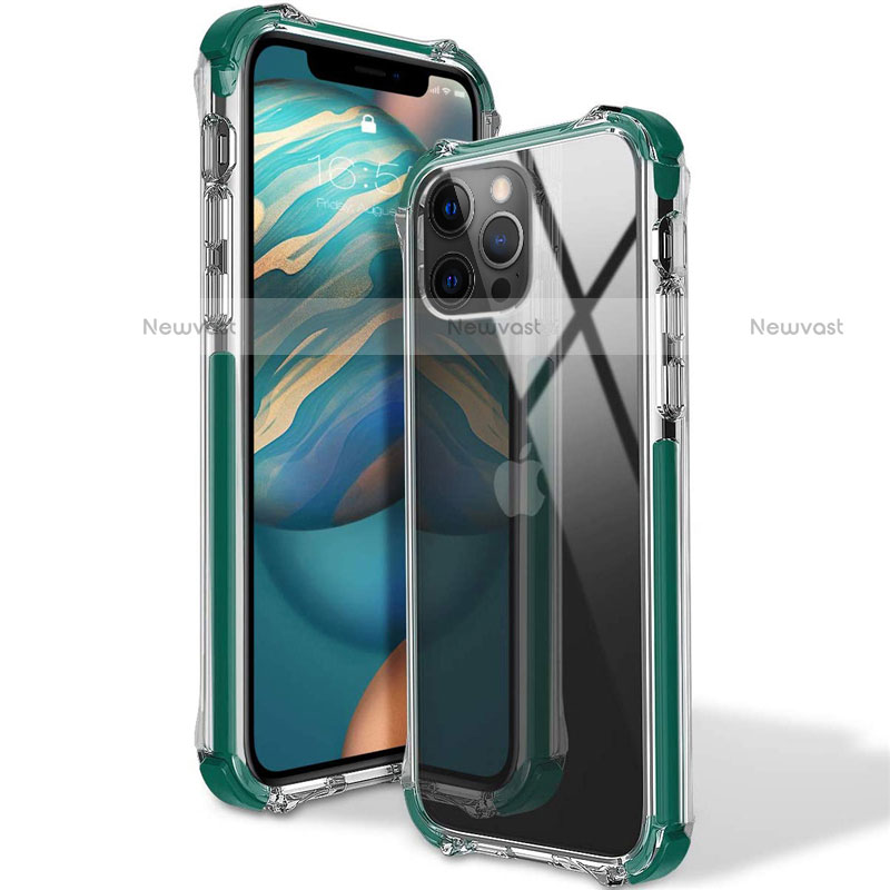 Ultra-thin Transparent TPU Soft Case Cover S02 for Apple iPhone 12 Pro Green