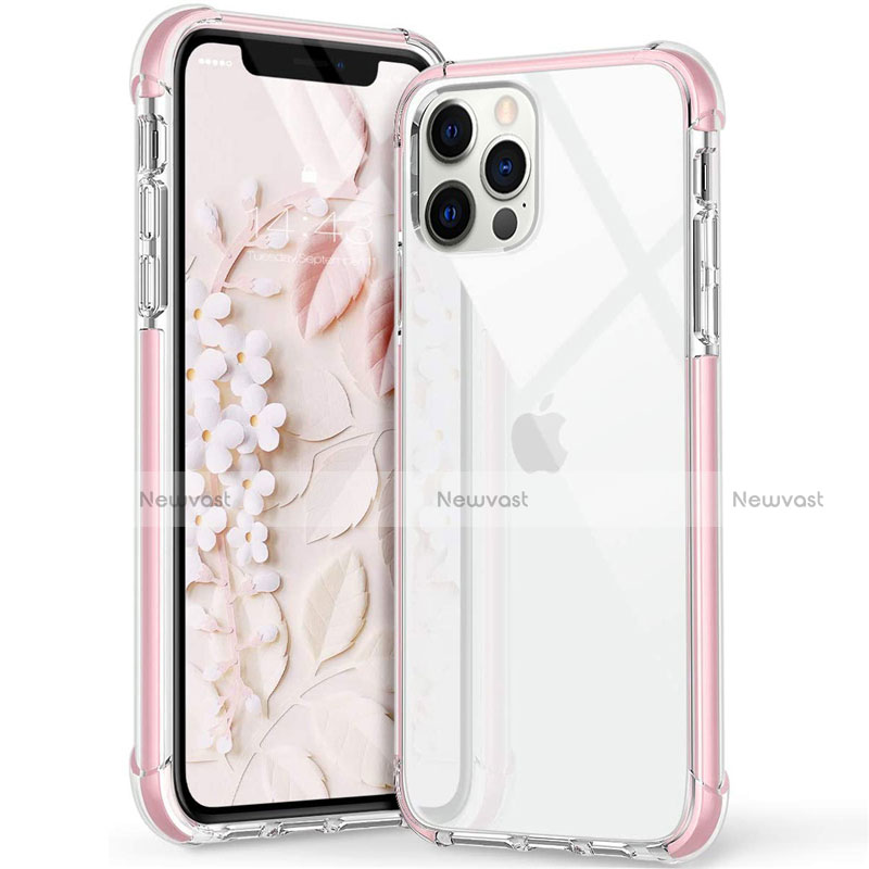 Ultra-thin Transparent TPU Soft Case Cover S02 for Apple iPhone 12 Pro Max Pink