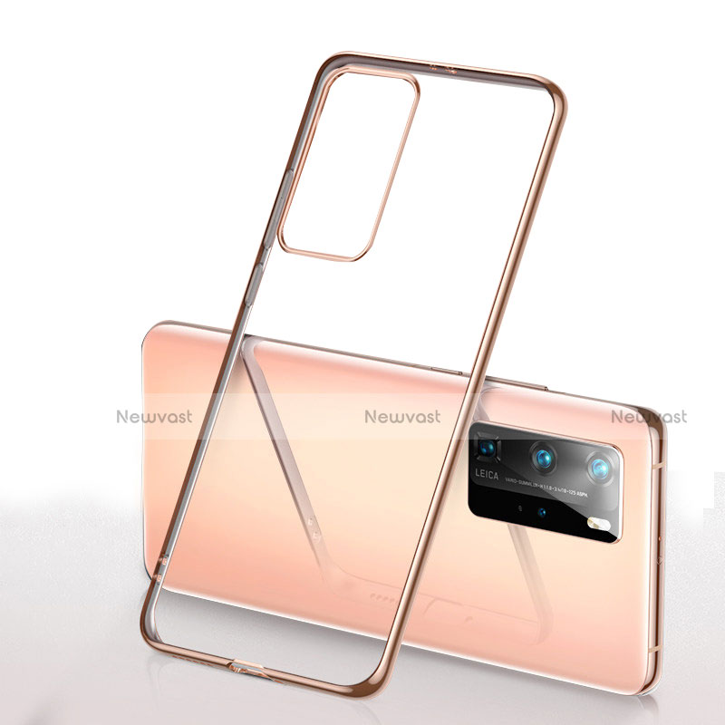 Ultra-thin Transparent TPU Soft Case Cover S02 for Huawei P40 Pro Gold