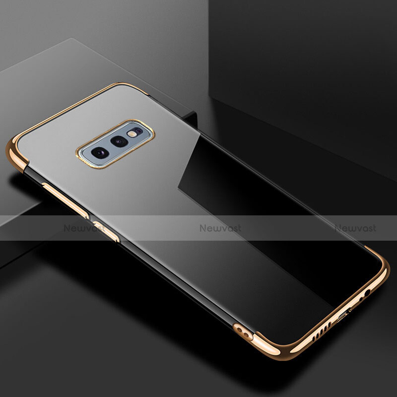 Ultra-thin Transparent TPU Soft Case Cover S02 for Samsung Galaxy S10e Gold