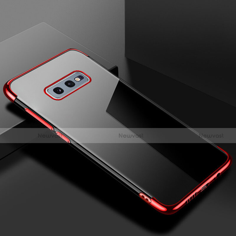 Ultra-thin Transparent TPU Soft Case Cover S02 for Samsung Galaxy S10e Red