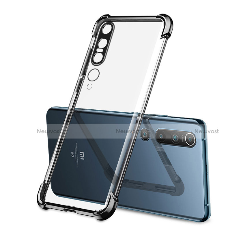 Ultra-thin Transparent TPU Soft Case Cover S02 for Xiaomi Mi 10 Pro Black