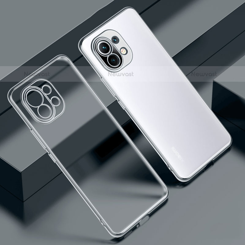Ultra-thin Transparent TPU Soft Case Cover S02 for Xiaomi Mi 11 5G Silver