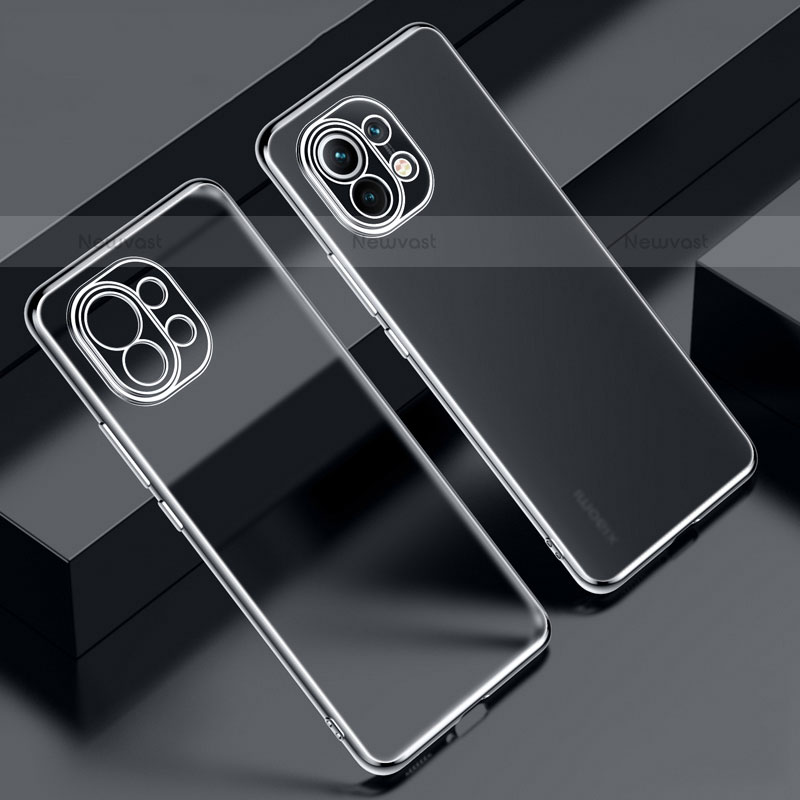 Ultra-thin Transparent TPU Soft Case Cover S02 for Xiaomi Mi 11 Lite 4G Black