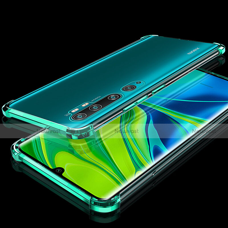 Ultra-thin Transparent TPU Soft Case Cover S02 for Xiaomi Mi Note 10 Pro Green