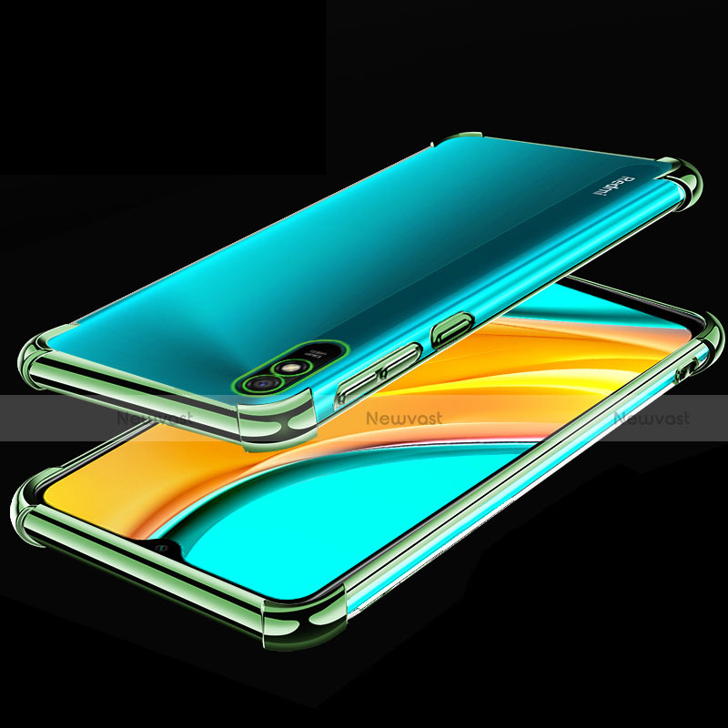 Ultra-thin Transparent TPU Soft Case Cover S02 for Xiaomi Redmi 9i Green