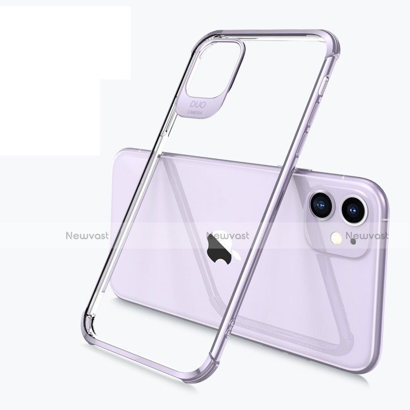Ultra-thin Transparent TPU Soft Case Cover S03 for Apple iPhone 11 Purple