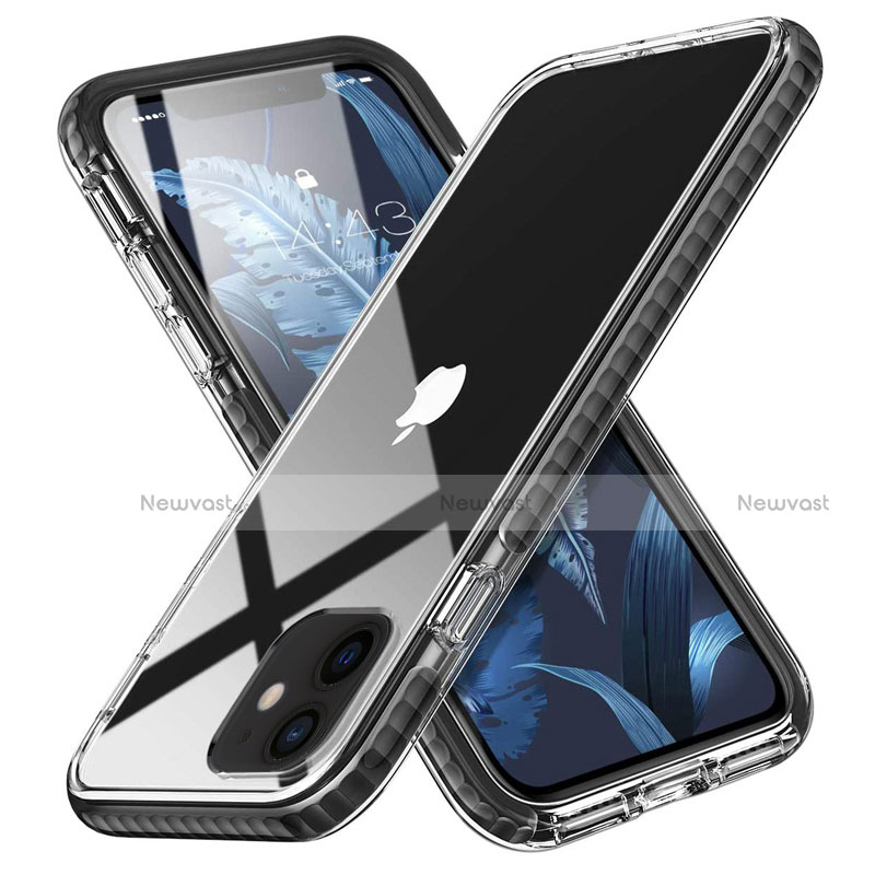 Ultra-thin Transparent TPU Soft Case Cover S03 for Apple iPhone 12 Mini Black