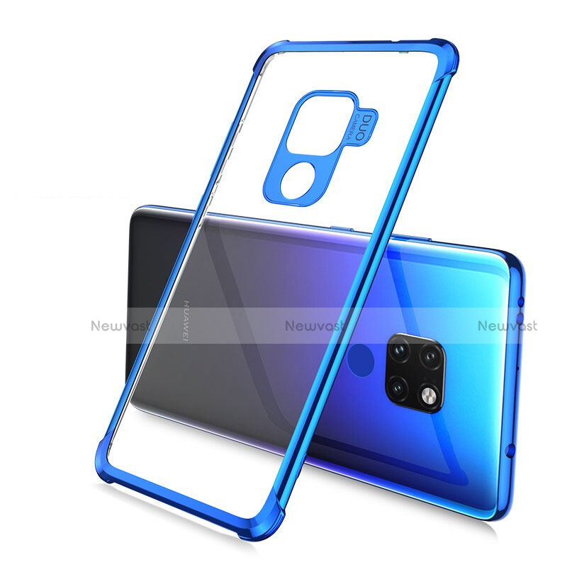 Ultra-thin Transparent TPU Soft Case Cover S03 for Huawei Mate 20 Blue